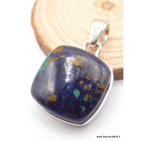 Petit pendentif Azurite Boulder carré Pendentifs pierres naturelles PAC10.3