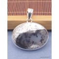 Pendentif argent Merlinite oval horizontal Pendentifs pierres naturelles PAC7.4