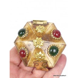 Boîte à bijoux tibétaine en Os de Yak petit modèle Boîte à Bijoux tibétaine BAT82