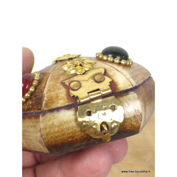 Boîte à bijoux tibétaine en Os de Yak petit modèle Boîte à Bijoux tibétaine BAT82