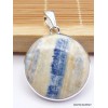 Pendentif rond en Scheelite bleue et jaune Pendentifs pierres naturelles PAC5.2