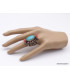 Grosse bague Tibétaine pierres fantaisie Bagues tibétaines bouddhistes GBT1