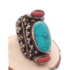 Grosse bague Tibétaine pierres fantaisie Bagues tibétaines bouddhistes GBT1