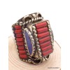 Grosse bague Tibétaine traditionnelle Corail Taille 59 et 61 Bagues tibétaines bouddhistes GBT3