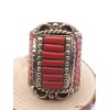 Grosse bague Tibétaine traditionnelle Corail Taille 59 et 61 Bagues tibétaines bouddhistes GBT3
