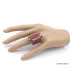 Grosse bague Tibétaine traditionnelle Corail Taille 59 et 61 Bagues tibétaines bouddhistes GBT3