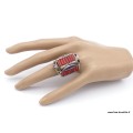 Grosse bague Tibétaine traditionnelle Corail Taille 59 et 61 Bagues tibétaines bouddhistes GBT3