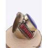 Grosse bague Tibétaine traditionnelle Imitation Lapis Lazuli Bagues tibétaines bouddhistes GBT4