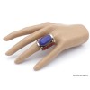 Grosse bague Tibétaine traditionnelle Imitation Lapis Lazuli Bagues tibétaines bouddhistes GBT4