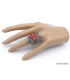 Grosse bague Tibétaine Turquoise Corail bâtonnets Bagues tibétaines bouddhistes GBT6
