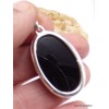 Pendentif oval en Onyx noir facetté Pendentifs pierres naturelles PAC3.2