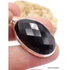 Pendentif oval en Onyx noir facetté Pendentifs pierres naturelles PAC3.2