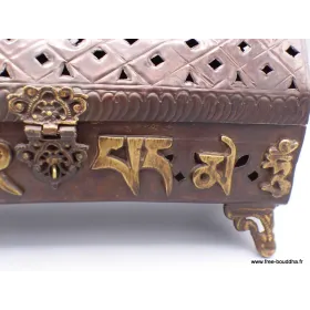 Porte encens tibétain antique et mantra - Porte-encens tibétains
