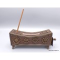 Porte encens tibétain antique avec tiroir Brûleurs et porte-encens PETANT2