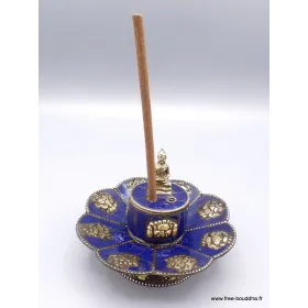 Porte encens tibétain serti de Lapis lazuli - Porte-encens tibétains