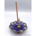 Porte encens tibétain serti de Lapis lazuli - Porte-encens tibétains