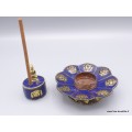Porte encens tibétain serti de Lapis lazuli Encens tibétains, accessoires PETLAP