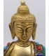 Rare statue du Bouddha en laiton et pierres naturelles Statuettes Bouddhistes STABUD20