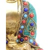 Rare statue du Bouddha en laiton et pierres naturelles Statuettes Bouddhistes STABUD20