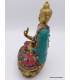 Rare statue du Bouddha en laiton et pierres naturelles Statuettes Bouddhistes STABUD20