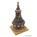 Statuette bouddhiste Stupa tibétain de temple en résine patine antique - Statuettes bouddhistes tibétaines artisanales