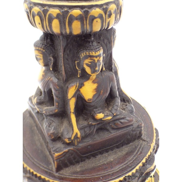 Stupa tibétain de temple en résine patine antique Objets rituels bouddhistes STUPAN6