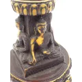 Statuette bouddhiste Stupa tibétain de temple en résine patine antique - Statuettes bouddhistes tibétaines artisanales