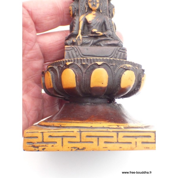 Stupa tibétain de temple en résine patine antique Objets rituels bouddhistes STUPAN6