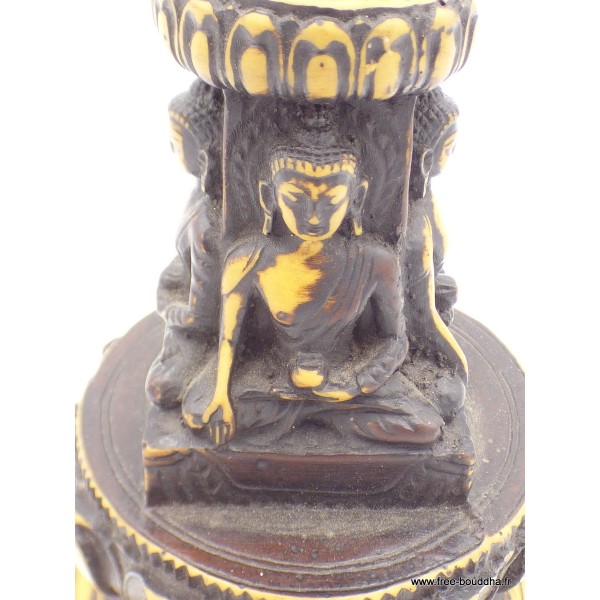 Stupa tibétain de temple en résine patine antique Objets rituels bouddhistes STUPAN6