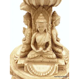 Statuette bouddhiste Stupa tibétain 4 Buddhas 23 cm - Statuettes bouddhistes tibétaines artisanales