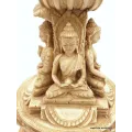 Statuette bouddhiste Stupa tibétain 4 Buddhas 23 cm - Statuettes bouddhistes tibétaines artisanales