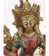 Statue Tara Blanche en laiton et pierres naturelles 15 cm Statuettes Bouddhistes 6048