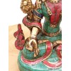 Statue Tara Blanche en laiton et pierres naturelles 15 cm Statuettes Bouddhistes 6048