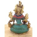 Statue Tara Blanche en laiton et pierres naturelles 15 cm Statuettes Bouddhistes 6048