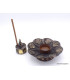 Brûleur d'encens tibétain Lotus en métal vieilli Encens tibétains, accessoires BETLOT1