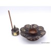 Brûleur d'encens tibétain Lotus en métal vieilli Encens tibétains, accessoires BETLOT1
