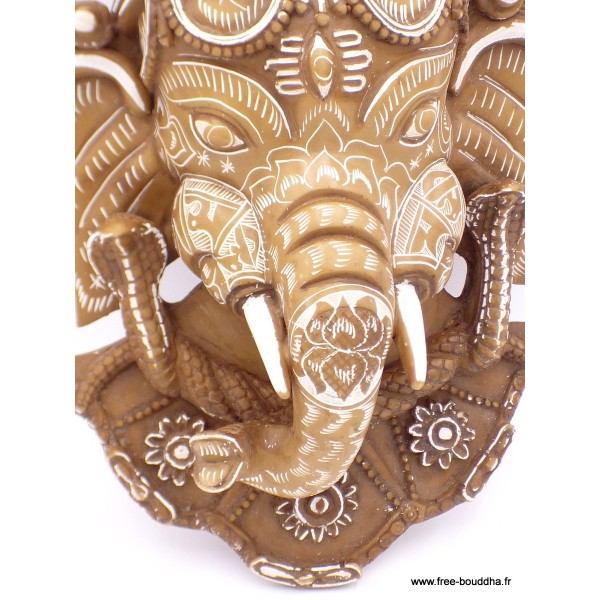Statuette masque mural Ganesh patine naturelle 30 cm Statuettes Bouddhistes GANESH3