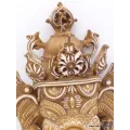 Statuette tibetaine masque mural Ganesh patine naturelle 30 cm - Statuettes bouddhistes tibétaines artisanales
