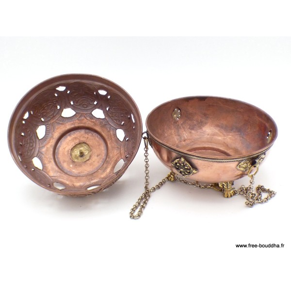 Brûleur d'encens tibétain encensoir boule moyen modèle Encens tibétains, accessoires 4059MM