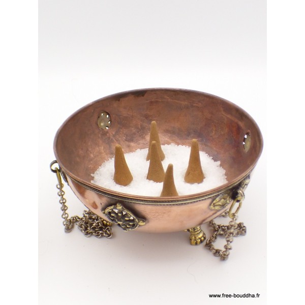 Brûleur d'encens tibétain encensoir boule moyen modèle Encens tibétains, accessoires 4059MM