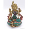 Statue Tara Verte en laiton et pierres naturelles 14 cm Statuettes Bouddhistes 6048.1