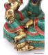 Statue Tara Verte en laiton et pierres naturelles 14 cm Statuettes Bouddhistes 6048.1