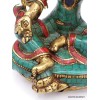 Statue Tara Verte en laiton et pierres naturelles 14 cm Statuettes Bouddhistes 6048.1