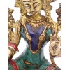 Statue Tara Verte en laiton et pierres naturelles 14 cm Statuettes Bouddhistes 6048.1