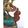 Statue Tara Verte en laiton et pierres naturelles 14 cm Statuettes Bouddhistes 6048.1