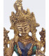 Statue Tara Verte en laiton et pierres naturelles 14 cm Statuettes Bouddhistes 6048.1