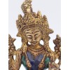 Statue Tara Verte en laiton et pierres naturelles 14 cm Statuettes Bouddhistes 6048.1