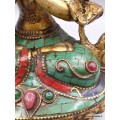 Statue Chenrezi laiton et pierres naturelles 15 cm Statuettes Bouddhistes 6048.2