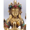 Statue Chenrezi laiton et pierres naturelles 15 cm Statuettes Bouddhistes 6048.2