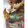 Statue Chenrezi laiton et pierres naturelles 15 cm Statuettes Bouddhistes 6048.2